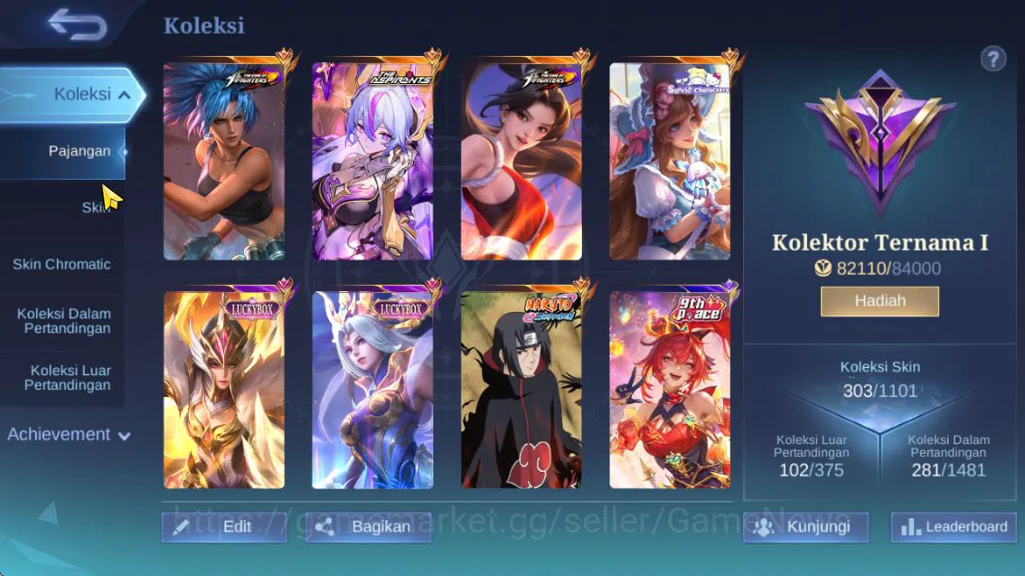 Mobile Legends: Bang Bang Accounts Hero 132|Skin 303|High Rank 108|Naruto[Julian,Vale image 6