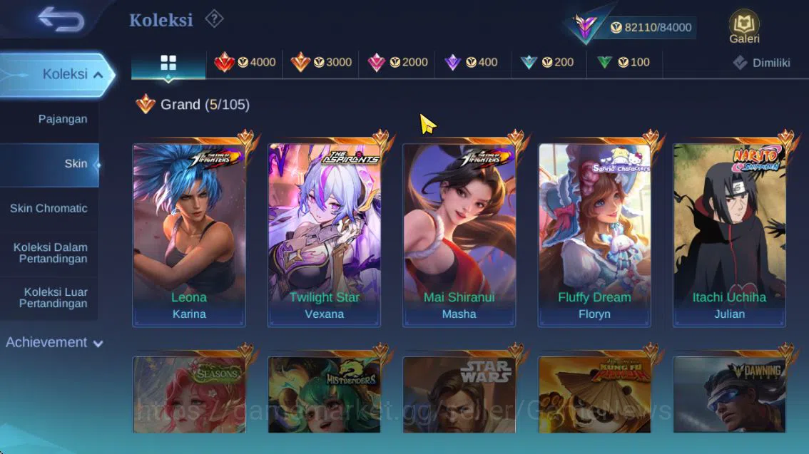 Mobile Legends: Bang Bang Accounts Hero 132|Skin 303|High Rank 108|Naruto[Julian,Vale image 8