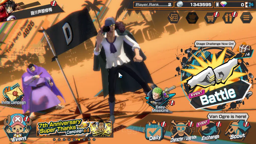 One Piece Bounty Rush Accounts Global|7 EX|BP Kuzan,KOP Gol D.Roger,G5 Monkey D.L image 1