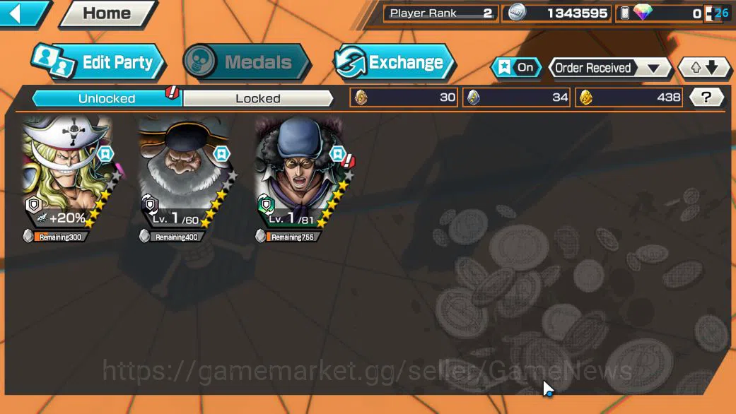 One Piece Bounty Rush Accounts Global|7 EX|BP Kuzan,KOP Gol D.Roger,G5 Monkey D.L image 3