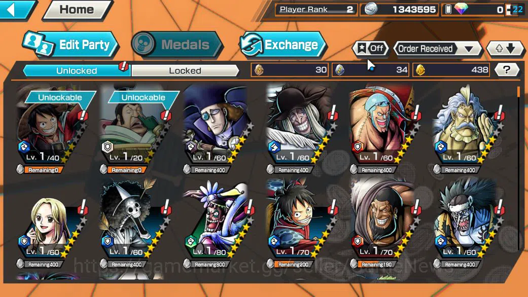 One Piece Bounty Rush Accounts Global|7 EX|BP Kuzan,KOP Gol D.Roger,G5 Monkey D.L image 4