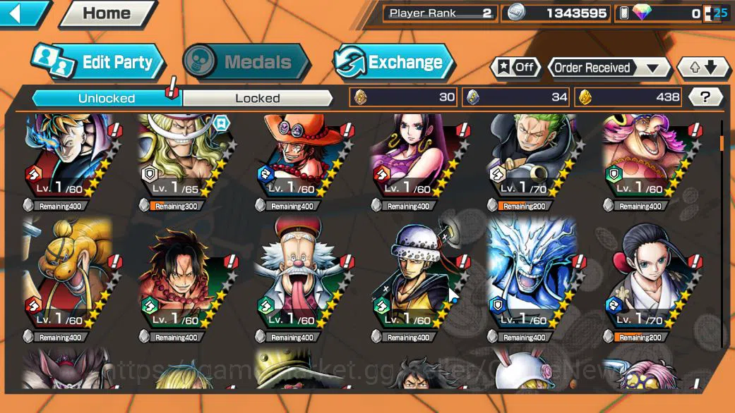 One Piece Bounty Rush Accounts Global|7 EX|BP Kuzan,KOP Gol D.Roger,G5 Monkey D.L image 5