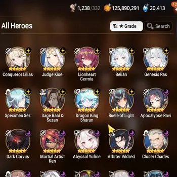 Epic Seven Accounts Limited Hero Asia UnVerif+Global Unver|23ML(Tidal Elvira,School NYulha,Gras,RenoaEtc)+Haru+Art,10 limit