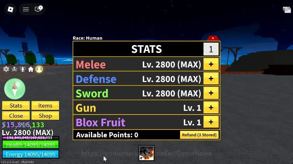 Roblox Accounts Blox Fruit |MAX Lv2800| 3,3M Beli 15k Frag| 1 Myth image 1