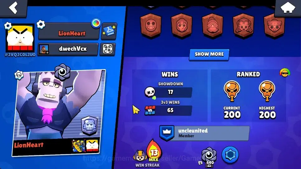 Brawl Stars Accounts 1282 Trophy|9K Bling|16 Brawlers 1 Max Lvl [Frank] image 3