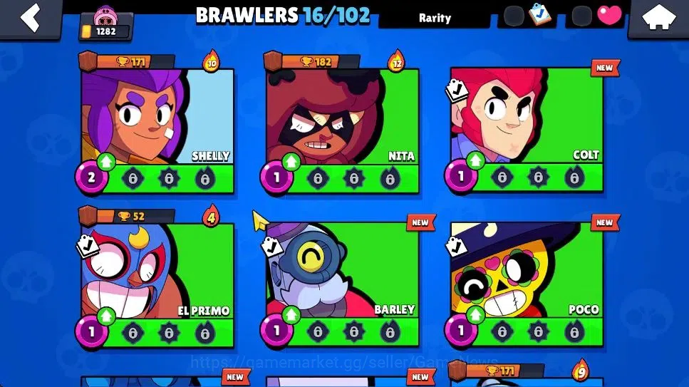 Brawl Stars Accounts 1282 Trophy|9K Bling|16 Brawlers 1 Max Lvl [Frank] image 8