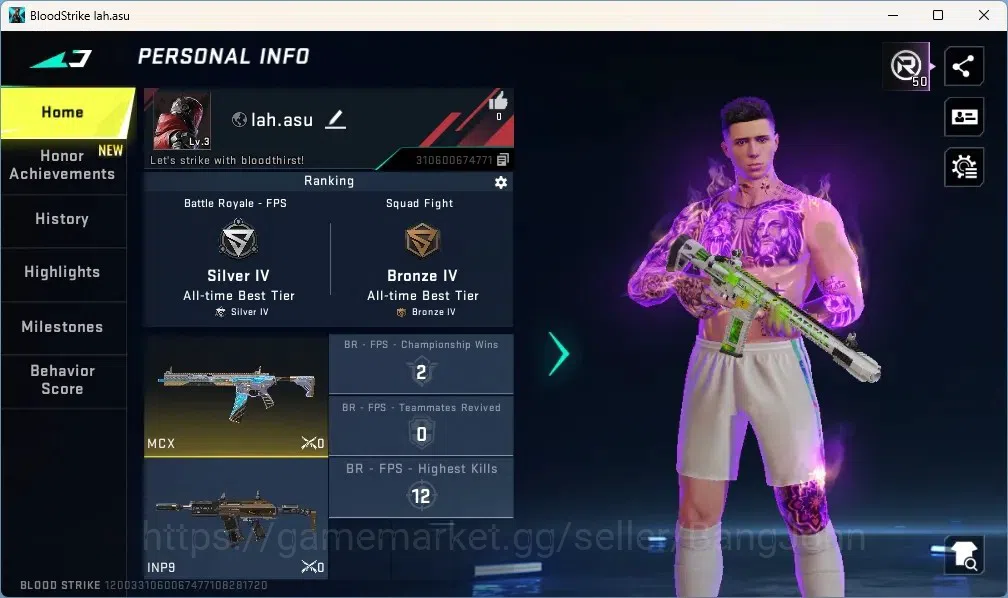 Blood Strike Accounts High-End ASIA | Enzo Striker: Coronation|1 Ultra Striker|3 Legendary Guns:M4A1, Mp5, MCX|Check SS 1