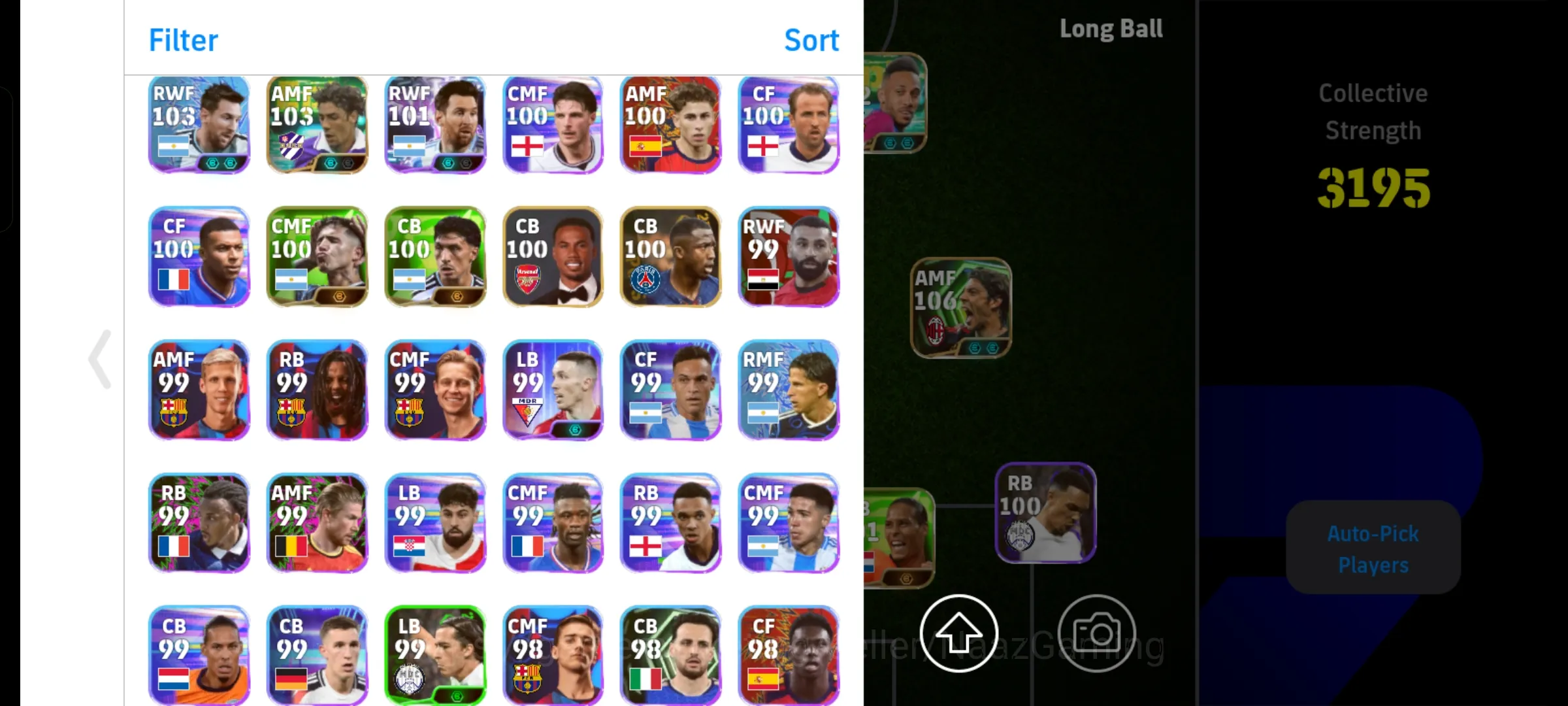 eFootball Accounts Legends & Iconic Players 3195+ Team I Ronaldinho 107 I Buffon 108 I Rui Costa 106 I Aguero 105 I Akenji 1