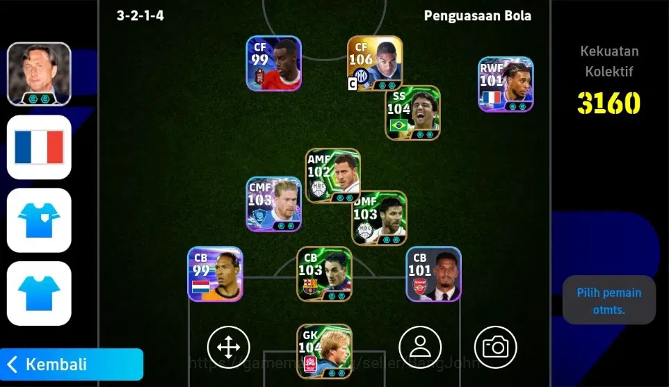 eFootball Accounts Others Mobile|PW 3160|New LionelMessiShowT,AdrianoPES6,JoeyPelupessyShow T,Kevin Bruyne Show T,Michael 1