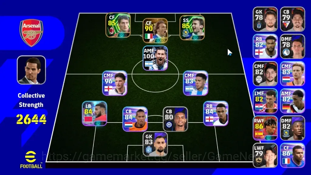 eFootball Accounts Legends & Iconic Players Android|Power 2664|Big Time Alessandro Del Piero|Epic Daniele Massaro,Andriy 1