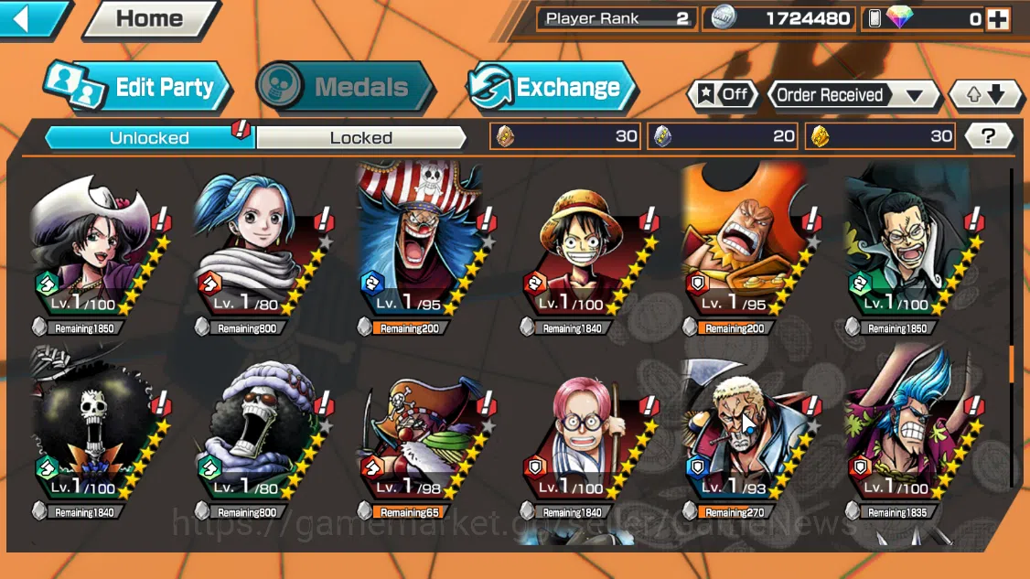 One Piece Bounty Rush Accounts Global|3EX|Winner Island Travalgar Law,T4Emperor T image 9