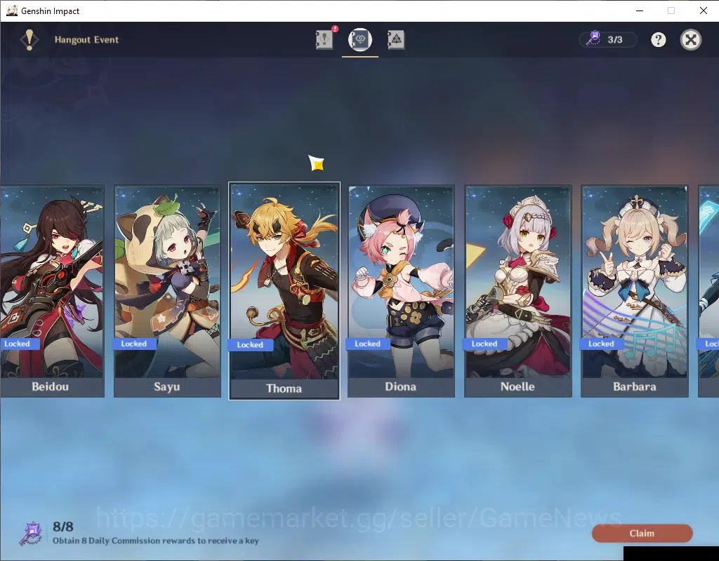 Genshin Impact Accounts ASIA | AR 50 | BD Unset | 3 Limited + 3 (*5Standar image 18