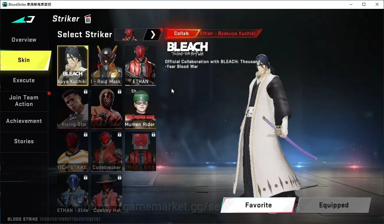 Blood Strike Accounts Collab Skin ASIA|MELEE TalonKnife+COLLAB BLEACH Byakuya|5 4