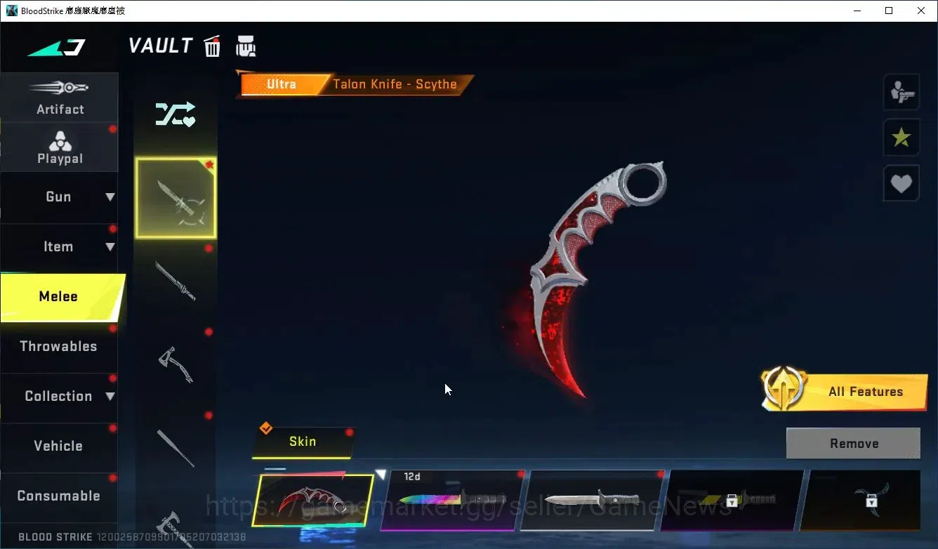 Blood Strike Accounts Collab Skin ASIA|MELEE TalonKnife+COLLAB BLEACH Byakuya|5 9