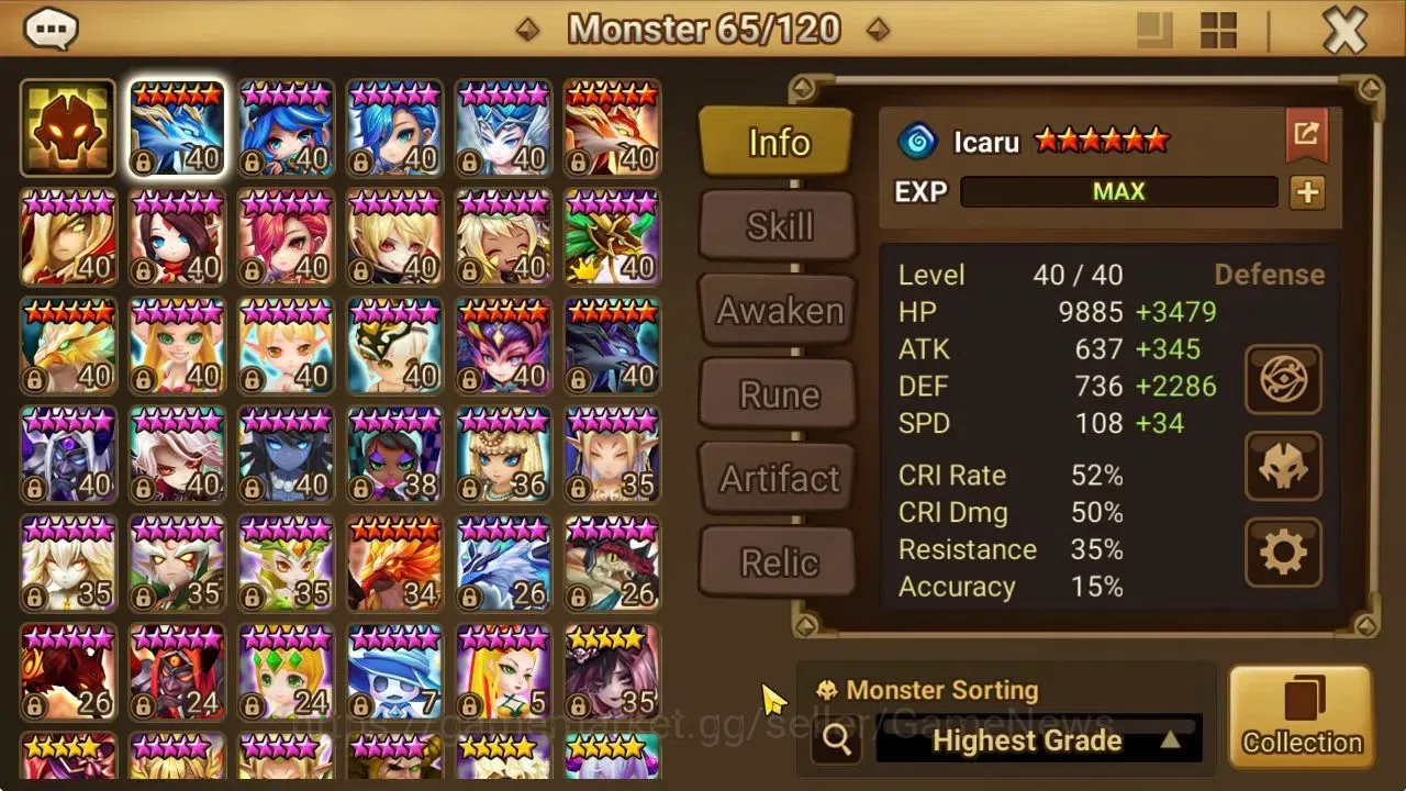 Summoners War: Sky Arena Accounts GLOBAL Lv 46|2 LD[Ongyouki,ISIS]+8 Total NB5[Qilin image 10
