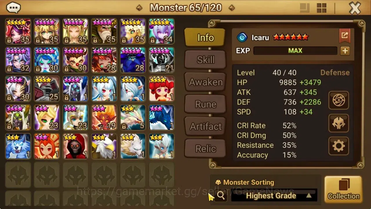Summoners War: Sky Arena Accounts GLOBAL Lv 46|2 LD[Ongyouki,ISIS]+8 Total NB5[Qilin image 11