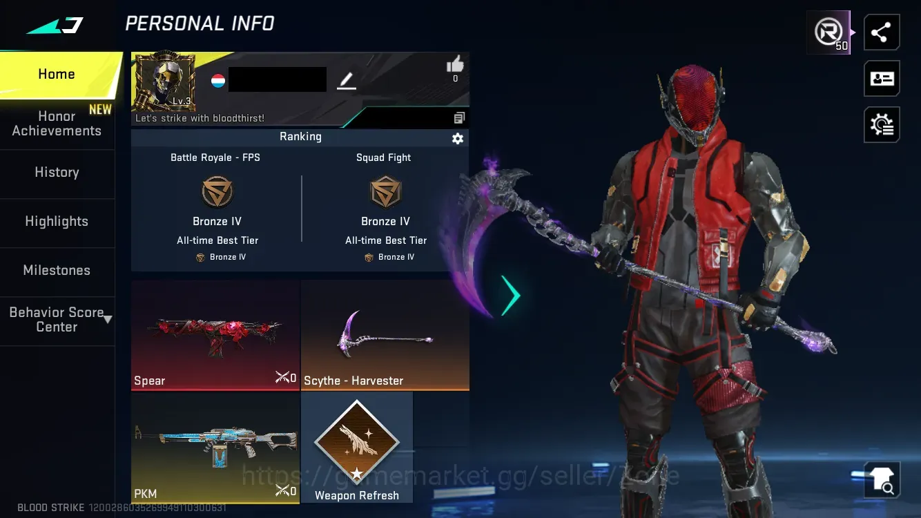 Blood Strike Accounts Collab Skin ASIA|1 1