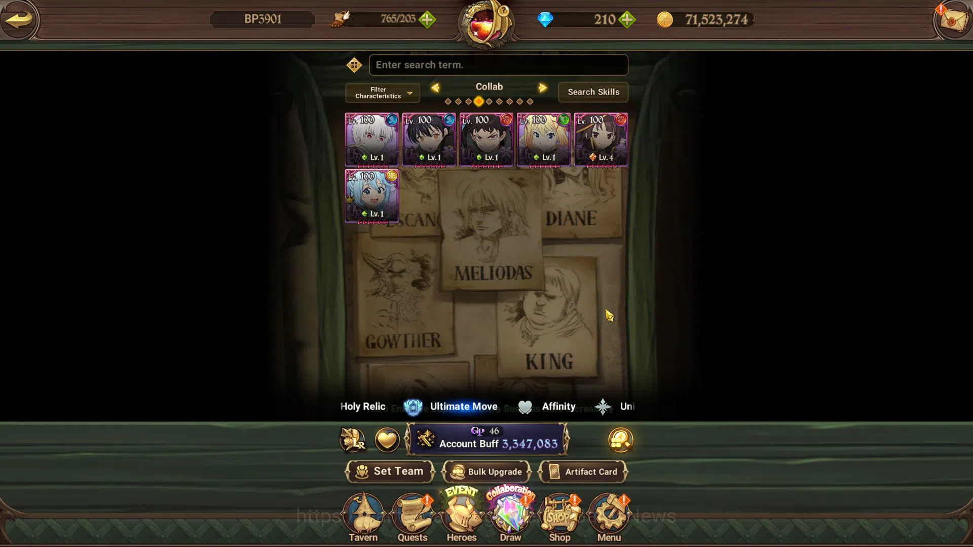 The Seven Deadly Sins: Grand Cross Accounts Midgame Asia|3,3M CC|110 L seal|210 DM|4 UR+Full Collab Fire 4