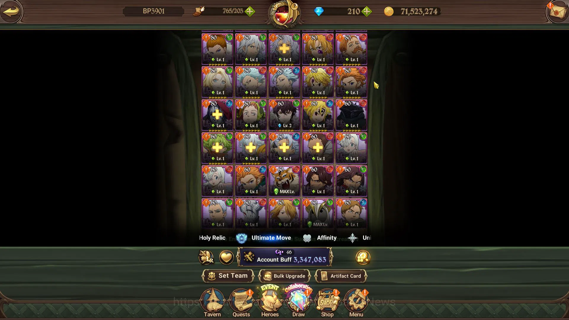 The Seven Deadly Sins: Grand Cross Accounts Midgame Asia|3,3M CC|110 L seal|210 DM|4 UR+Full Collab Fire 9