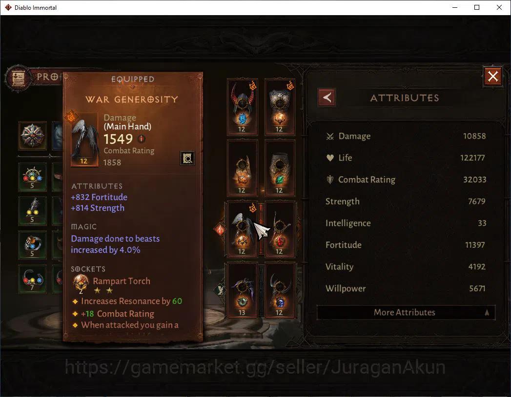 Diablo Immortal Accounts SA-Vasily |Lv60(387)Demon Hunter |32K CR|Reso 390| image 4