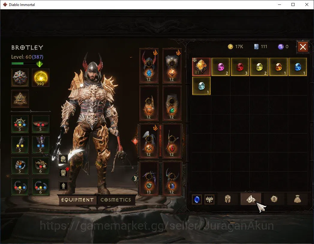 Diablo Immortal Accounts SA-Vasily |Lv60(387)Demon Hunter |32K CR|Reso 390| image 7