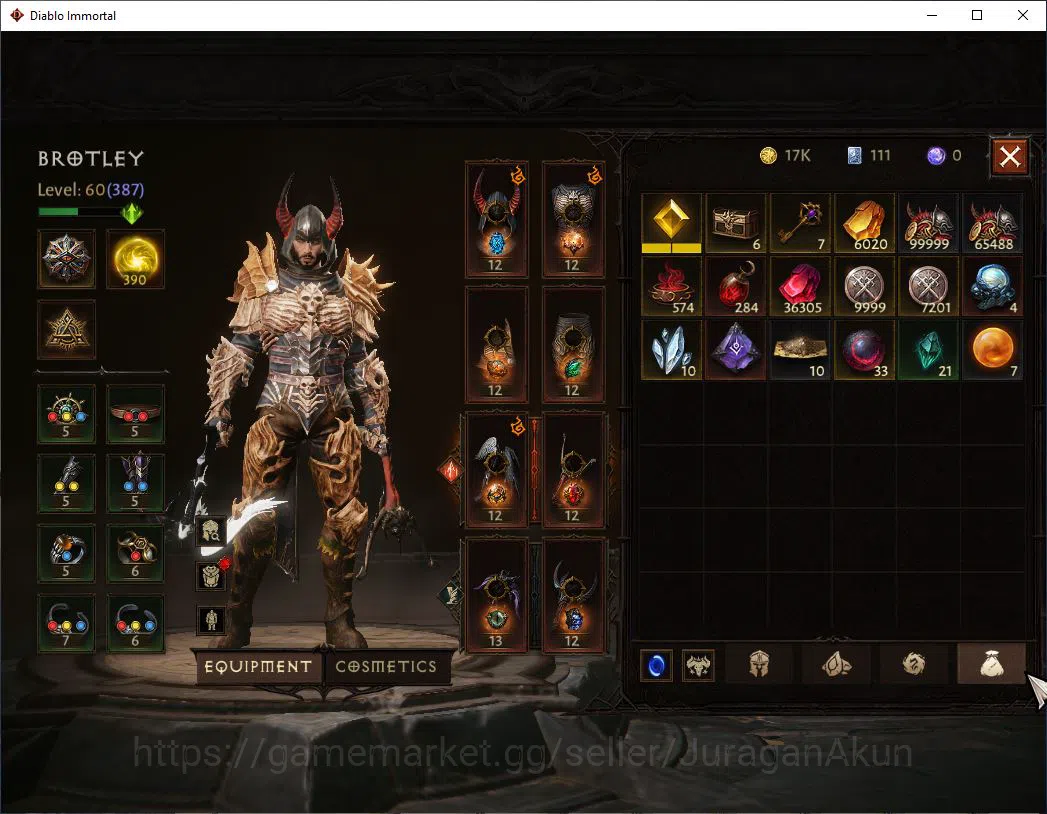 Diablo Immortal Accounts SA-Vasily |Lv60(387)Demon Hunter |32K CR|Reso 390| image 9
