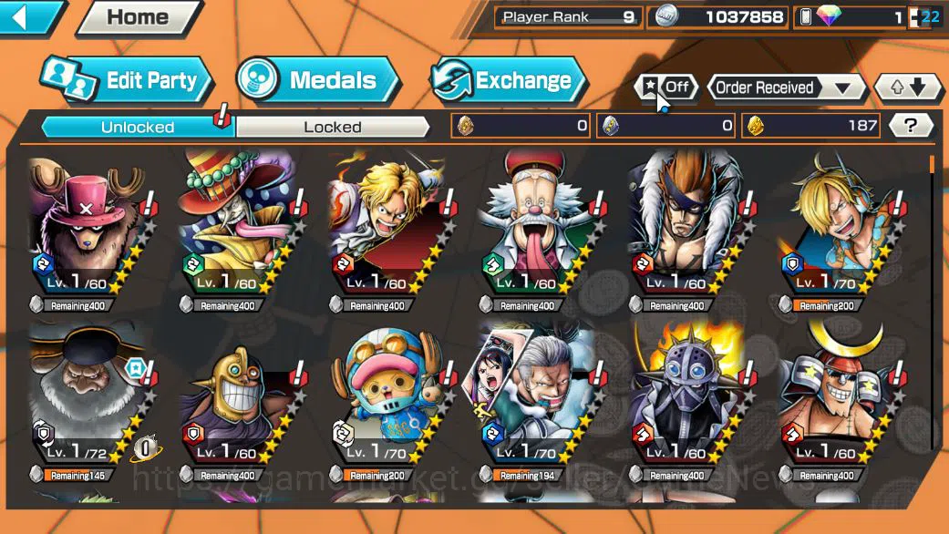 One Piece Bounty Rush Accounts Mid-Tier Global|4 EX|BP Kuzan,RO Roronoa Zoro,5Elder St.Saturn,AMS[Borsalino] |Rank 6