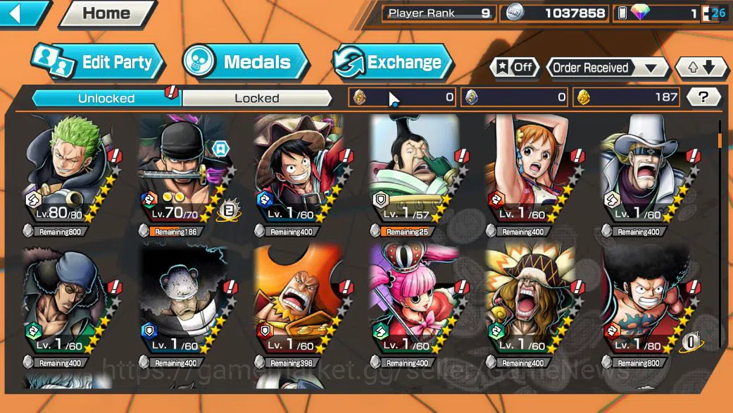One Piece Bounty Rush Accounts Mid-Tier Global|4 EX|BP Kuzan,RO Roronoa Zoro,5Elder St.Saturn,AMS[Borsalino] |Rank 7