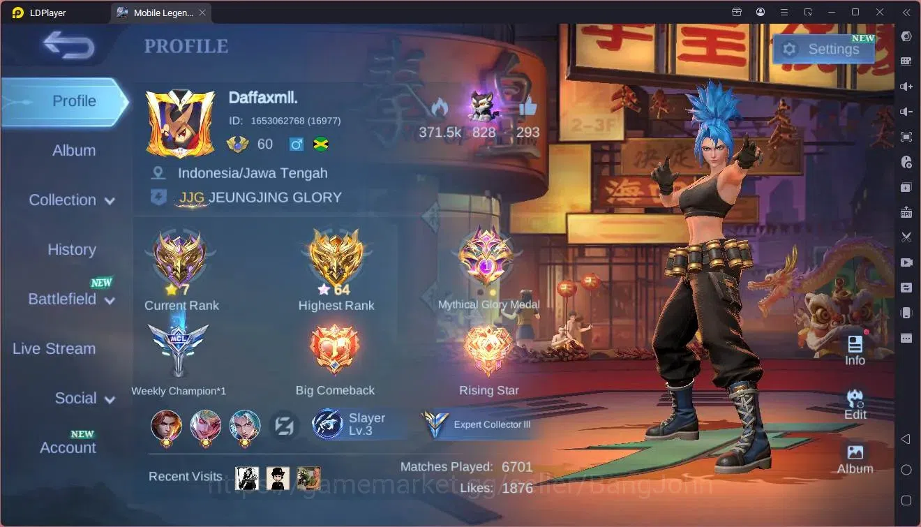 Mobile Legends: Bang Bang Accounts Global|Hero 94|Skin 141|Expert|KOF Karina|CC Natal image 1