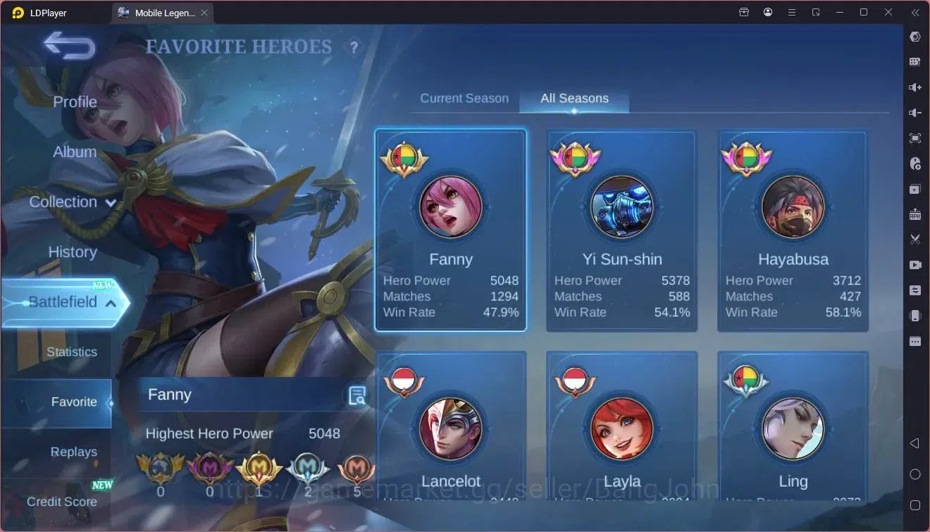 Mobile Legends: Bang Bang Accounts Global|Hero 94|Skin 141|Expert|KOF Karina|CC Natal image 4