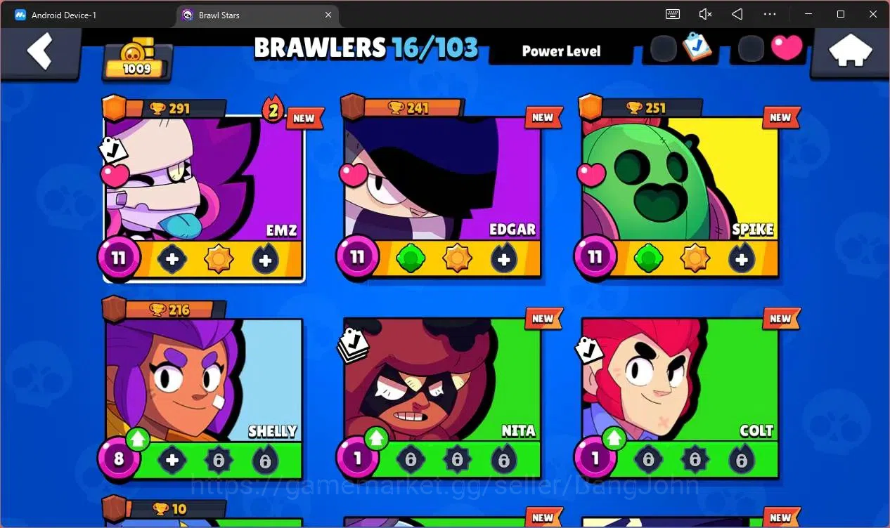 Brawl Stars Accounts Global |1009 Trophy|16 Brawler|3 Lv11 (Emz,Edgar,S image 5