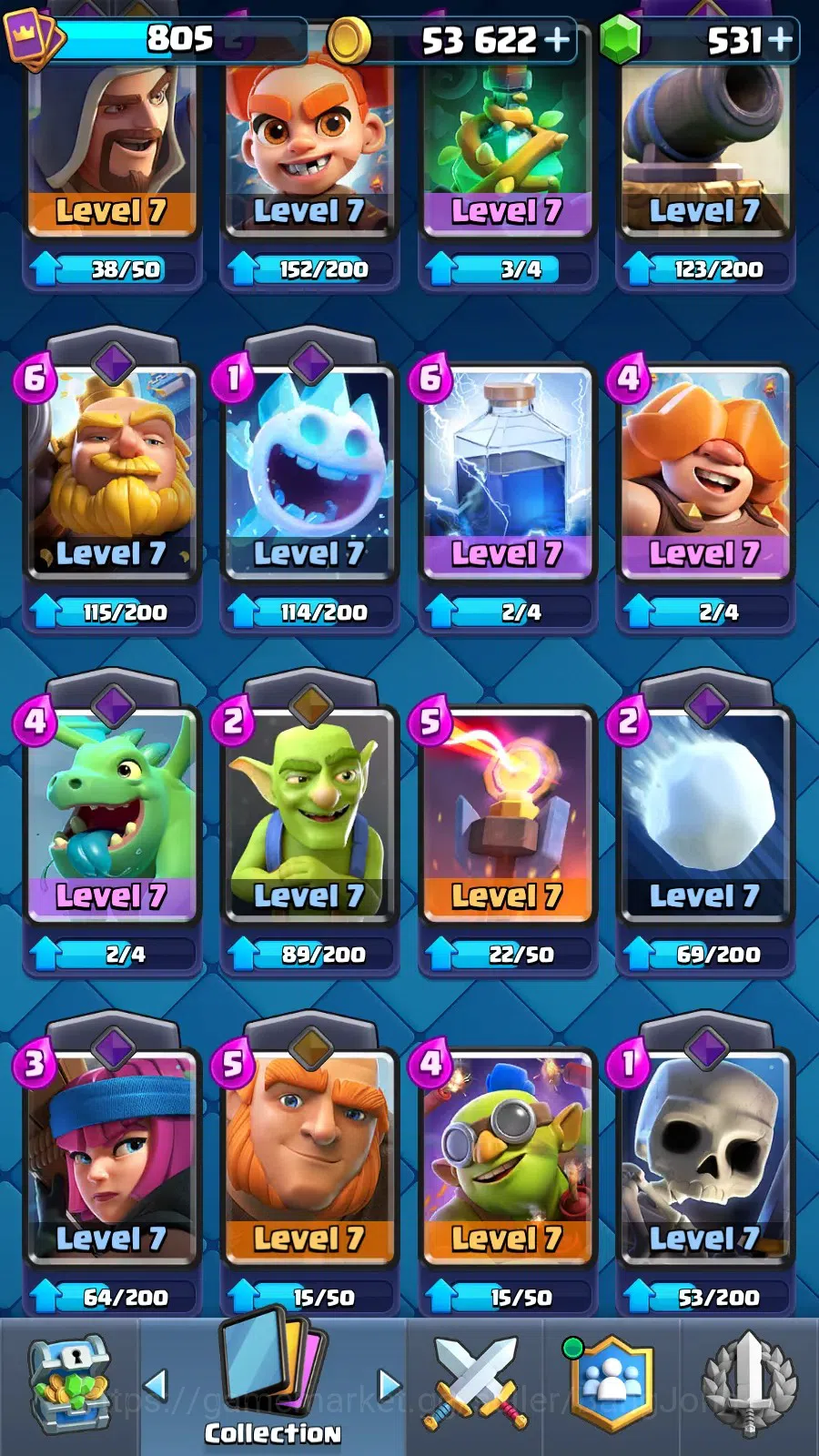 Clash Royale Accounts CL|KTL 11|Trophy 5768|Arena 16|Card 93|Lv15 Mortar image 3