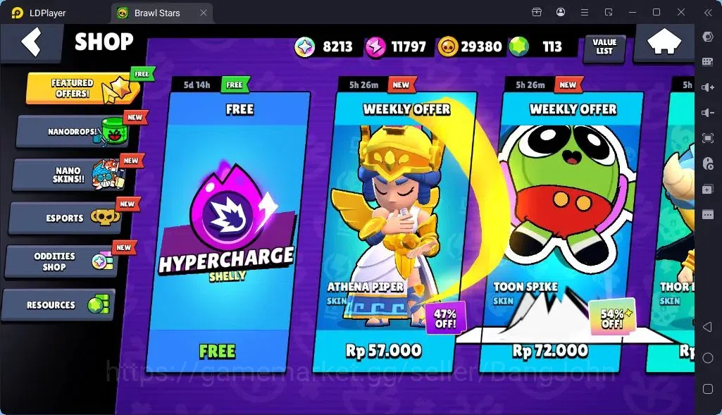 Brawl Stars Accounts Global |Trophy 1468 | Brawler 22, 1 Max with Supercharge| Skins 1 Mythic,6 Epic|Bling 8213|Protect 11