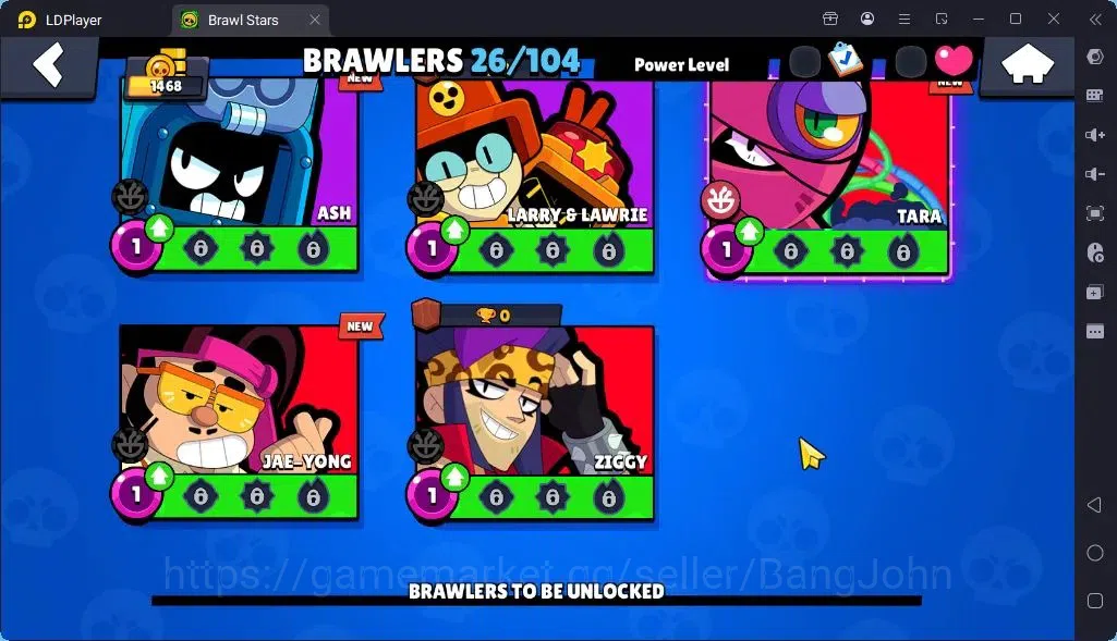 Brawl Stars Accounts Global |Trophy 1468 | Brawler 22, 1 Max with Supercharge| Skins 1 Mythic,6 Epic|Bling 8213|Protect 17