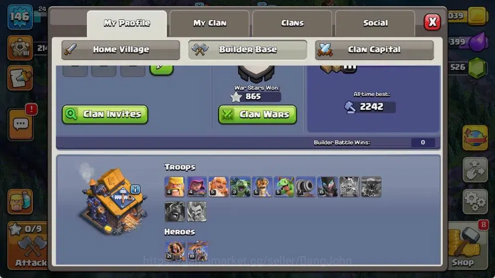 Clash of Clans Accounts Global |TH 18-BH 10|LVL 146|AQ 24 ,MP 10 ,GW 14 ,R image 17