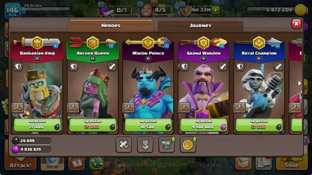 Clash of Clans Accounts Global |TH 18-BH 10|LVL 146|AQ 24 ,MP 10 ,GW 14 ,R image 6