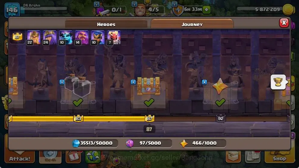 Clash of Clans Accounts Global |TH 18-BH 10|LVL 146|AQ 24 ,MP 10 ,GW 14 ,R image 8