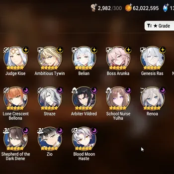 Epic Seven Accounts High-End Global UnVerif|18 ML(Zio,BArunka,GRas,Belian,Shepherd Diene Etc)+Full CZN,Frida,Argent