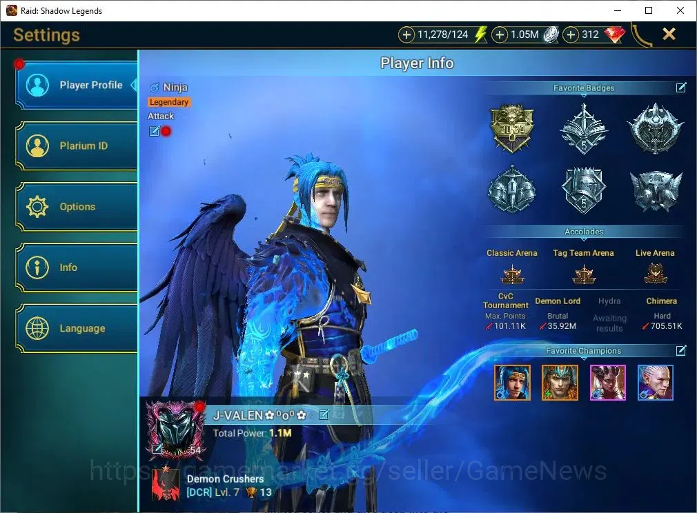 Raid: Shadow Legends Accounts Mid-Game Lv 54|1M Power|14 2