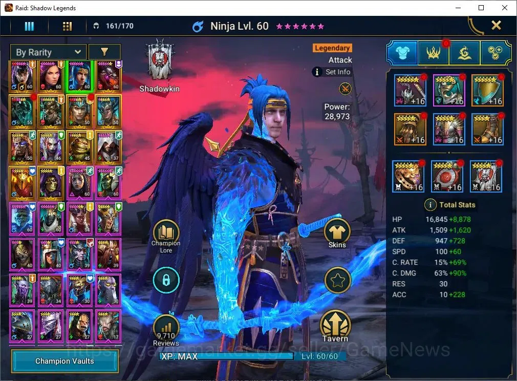 Raid: Shadow Legends Accounts Mid-Game Lv 54|1M Power|14 5