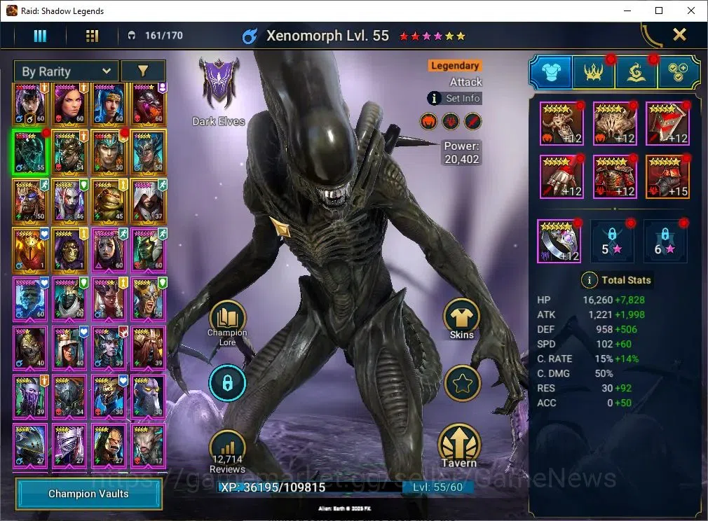 Raid: Shadow Legends Accounts Mid-Game Lv 54|1M Power|14 7