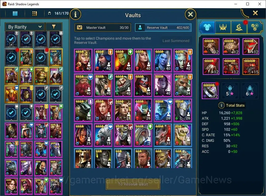 Raid: Shadow Legends Accounts Mid-Game Lv 54|1M Power|14 9