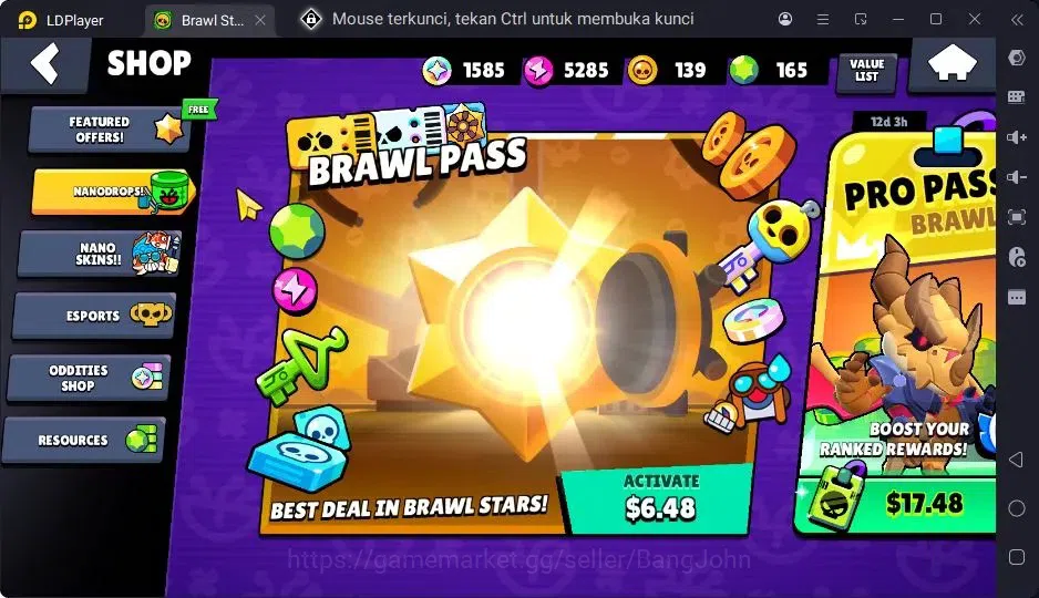 Brawl Stars Accounts Trophy 1023| 18 Brawler| 1 Max Hypercharge(Edgar)| 1 Mythic,1 Epic Skins| 1585 Bling | ProtectOff 10