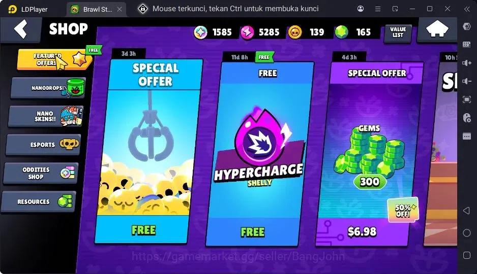 Brawl Stars Accounts Trophy 1023| 18 Brawler| 1 Max Hypercharge(Edgar)| 1 Mythic,1 Epic Skins| 1585 Bling | ProtectOff 11