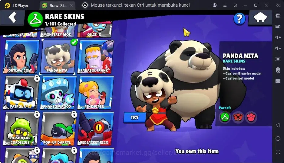 Brawl Stars Accounts Trophy 1023| 18 Brawler| 1 Max Hypercharge(Edgar)| 1 Mythic,1 Epic Skins| 1585 Bling | ProtectOff 4