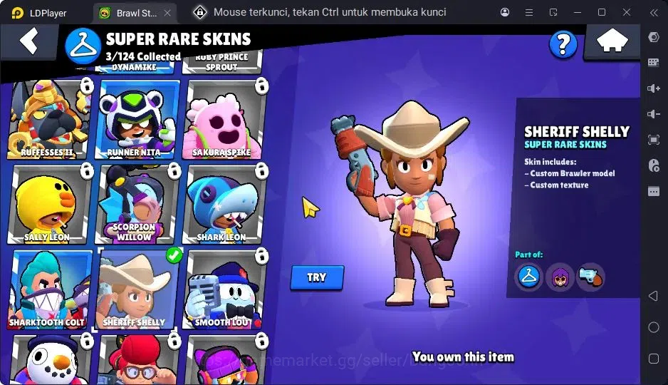 Brawl Stars Accounts Trophy 1023| 18 Brawler| 1 Max Hypercharge(Edgar)| 1 Mythic,1 Epic Skins| 1585 Bling | ProtectOff 6
