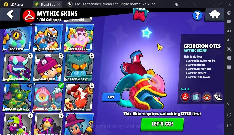 Brawl Stars Accounts Trophy 1023| 18 Brawler| 1 Max Hypercharge(Edgar)| 1 Mythic,1 Epic Skins| 1585 Bling | ProtectOff 8