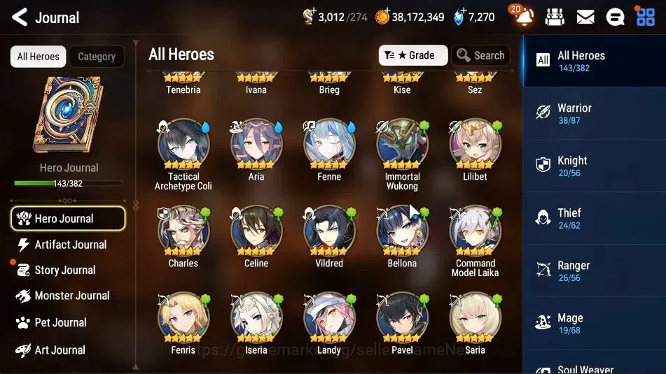 Epic Seven Accounts High-End GLOBAL UnVerif|New Era|10ML(Rhiana&Luceh,Har Seti,BW Iseria,Etc)+Stsuka,Ivana,TA 8