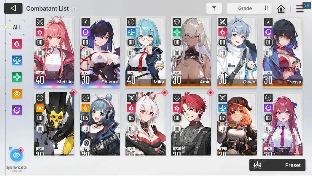 Chaos Zero Nightmare Accounts GLOBAL Lv 40|8 SSR[Heidemarie,Chizuru,Nine,Haru,Ri image 4