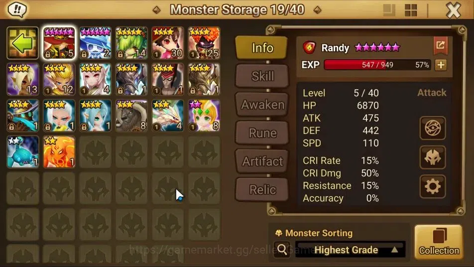 Summoners War: Sky Arena Accounts GLOBAL Lv 48|1 LD[Shun]|15 Total NB5[Liam,Riley,Ta image 12
